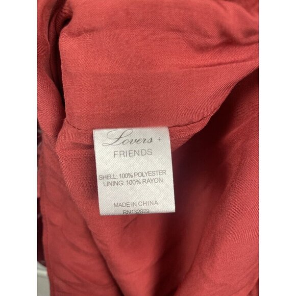 Lovers + Friends Rust Red Basil Mini Star Novelty Print Ruffle Hem Dress Size M - Picture 5 of 8